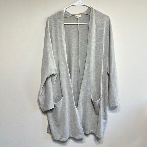 Donni Ribbed Open Front Cardigan with Pockets One Size Women - Picture 1 of 10